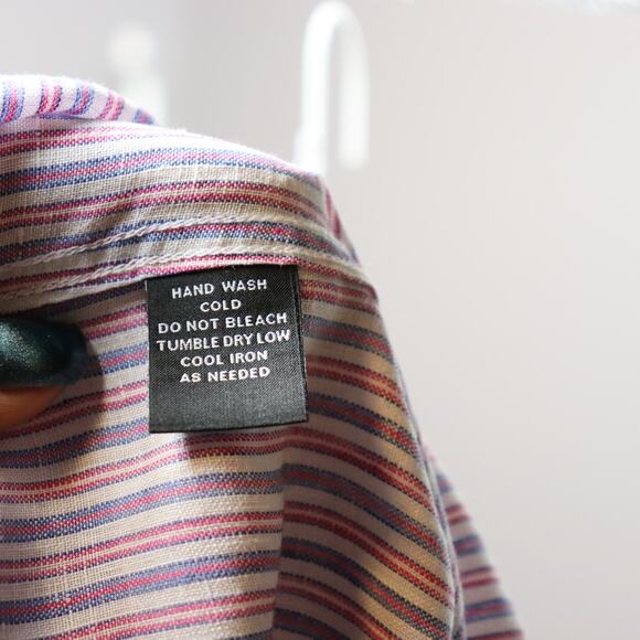 Saks Fifth Avenue Striped Button Down Shirt Long Sleeve Size Medium - Picture 7 of 7